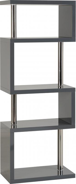 Charisma 5 Shelf Unit in Grey Gloss - Click Image to Close